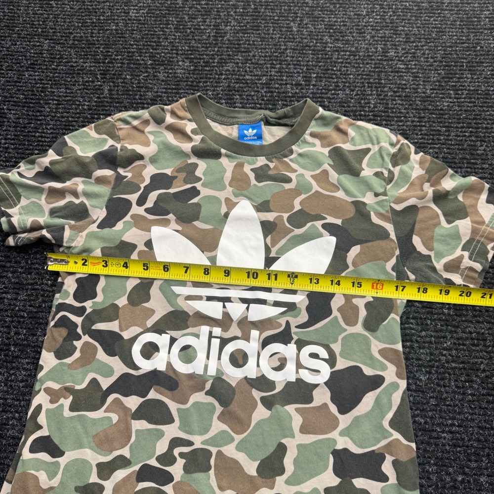 Adidas Originals Mens Camo Trefoil Logo T-Shirt Green Brown Camouflage Tee Small - Picture 2 of 12